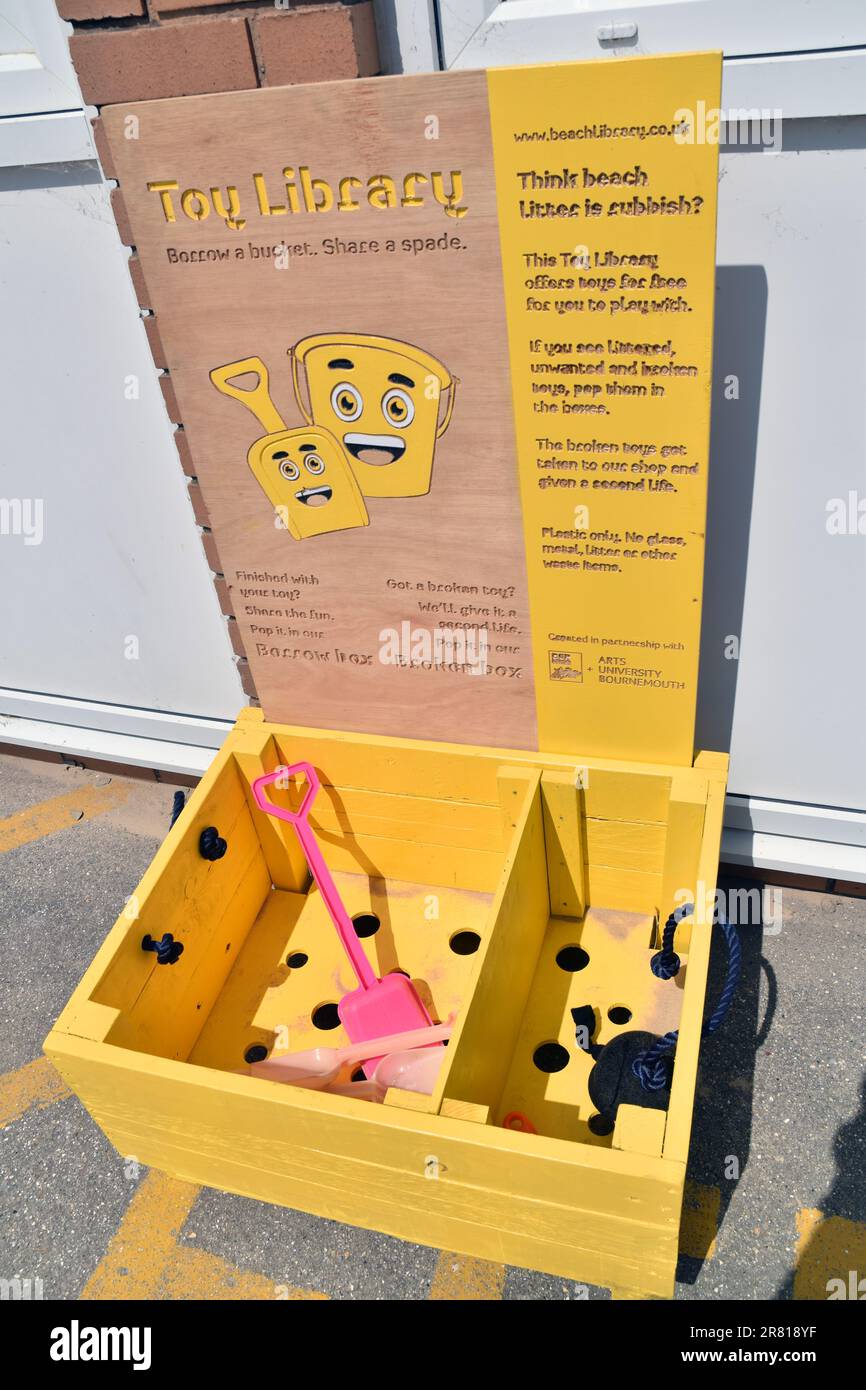 Toy Library at the beach Stock Photo Alamy