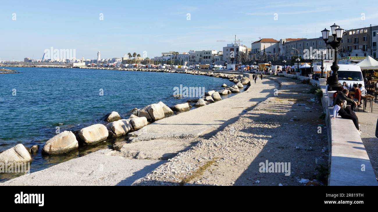 Scenes in Bari old town, on the day of the Feast of San Nicola Stock Photo