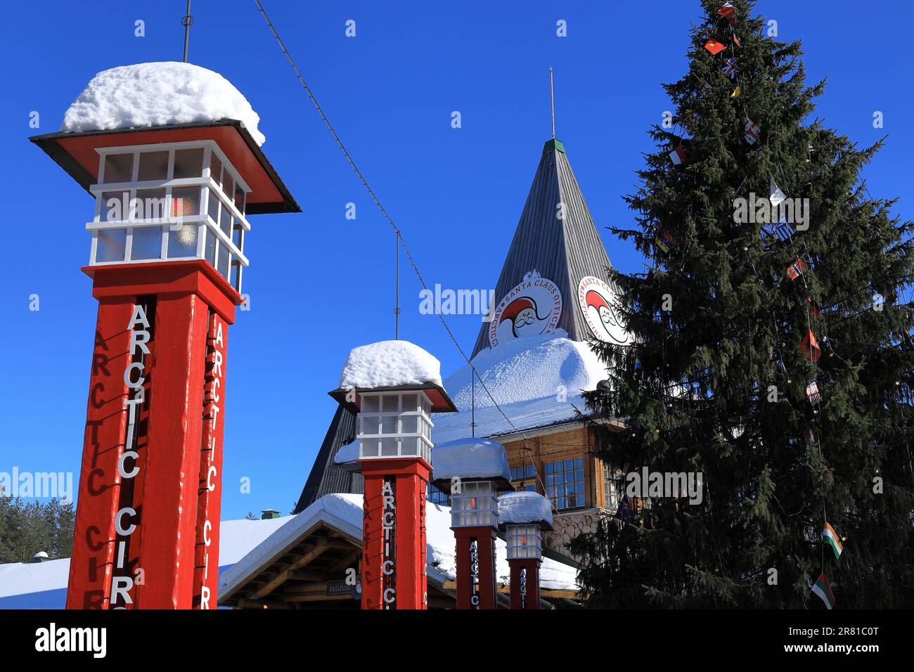 Santa Claus Village, Arctic Circle, Rovaniemi, Lapland, Finland, winter