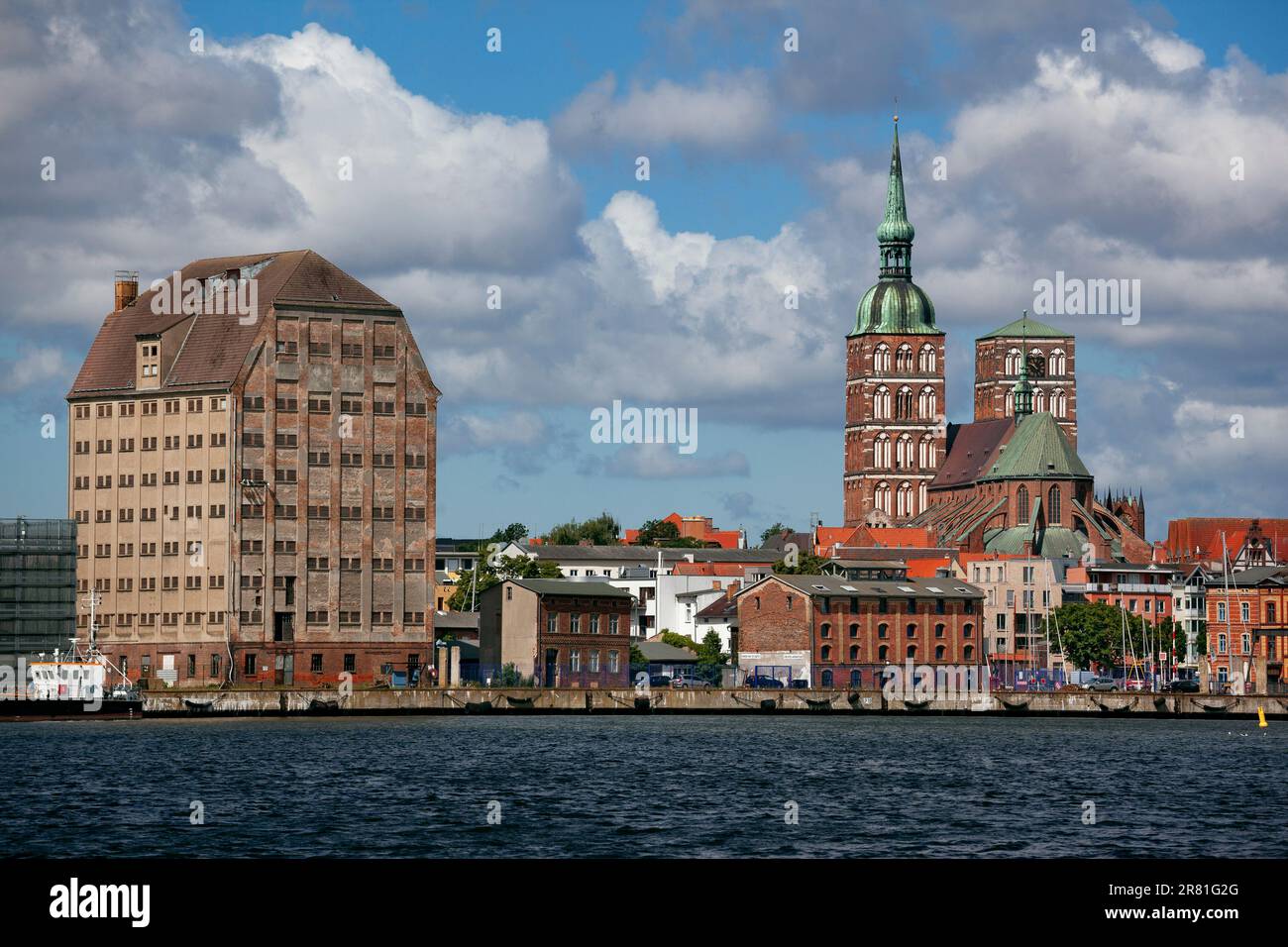 Stralsund panorama - The two Gothic bell towers of the St. Nicholas ...