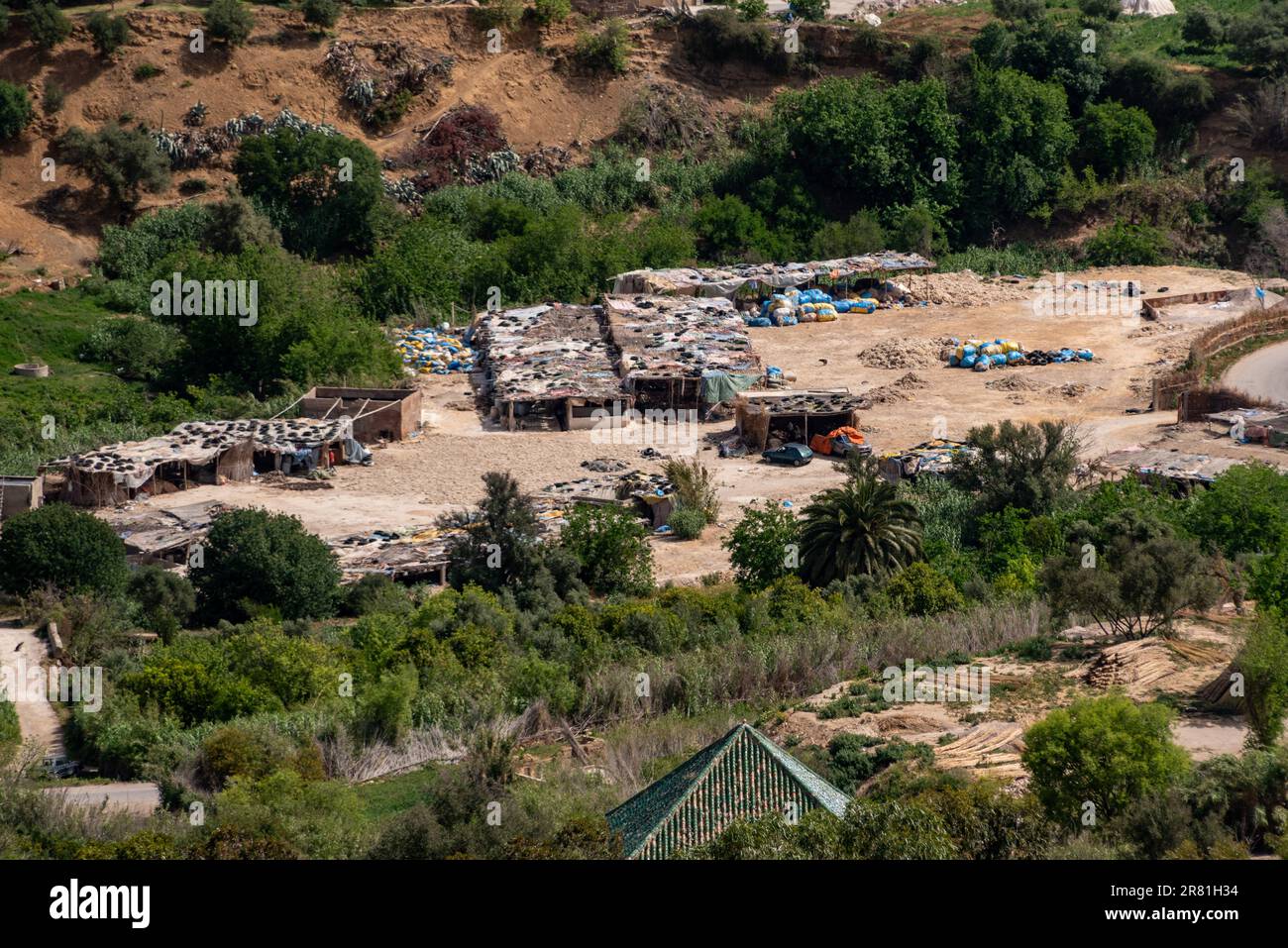 Typical slums near the city of Fes in Morocco Stock Photo