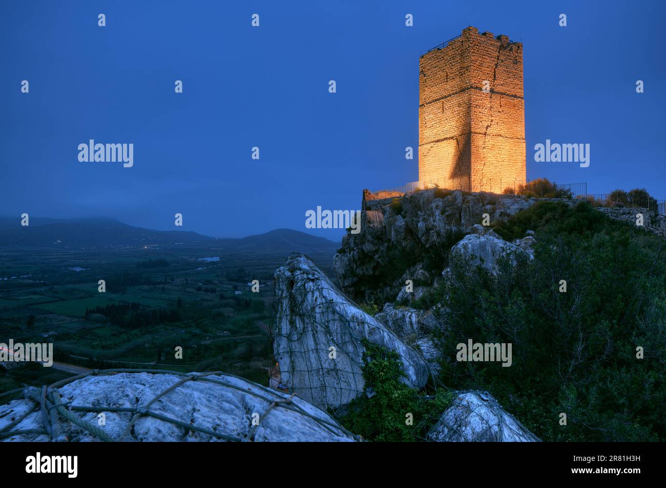 Sardinia, Province of Nuoro, Posada - Feronia - medieval castle Castello della Fava Stock Photo