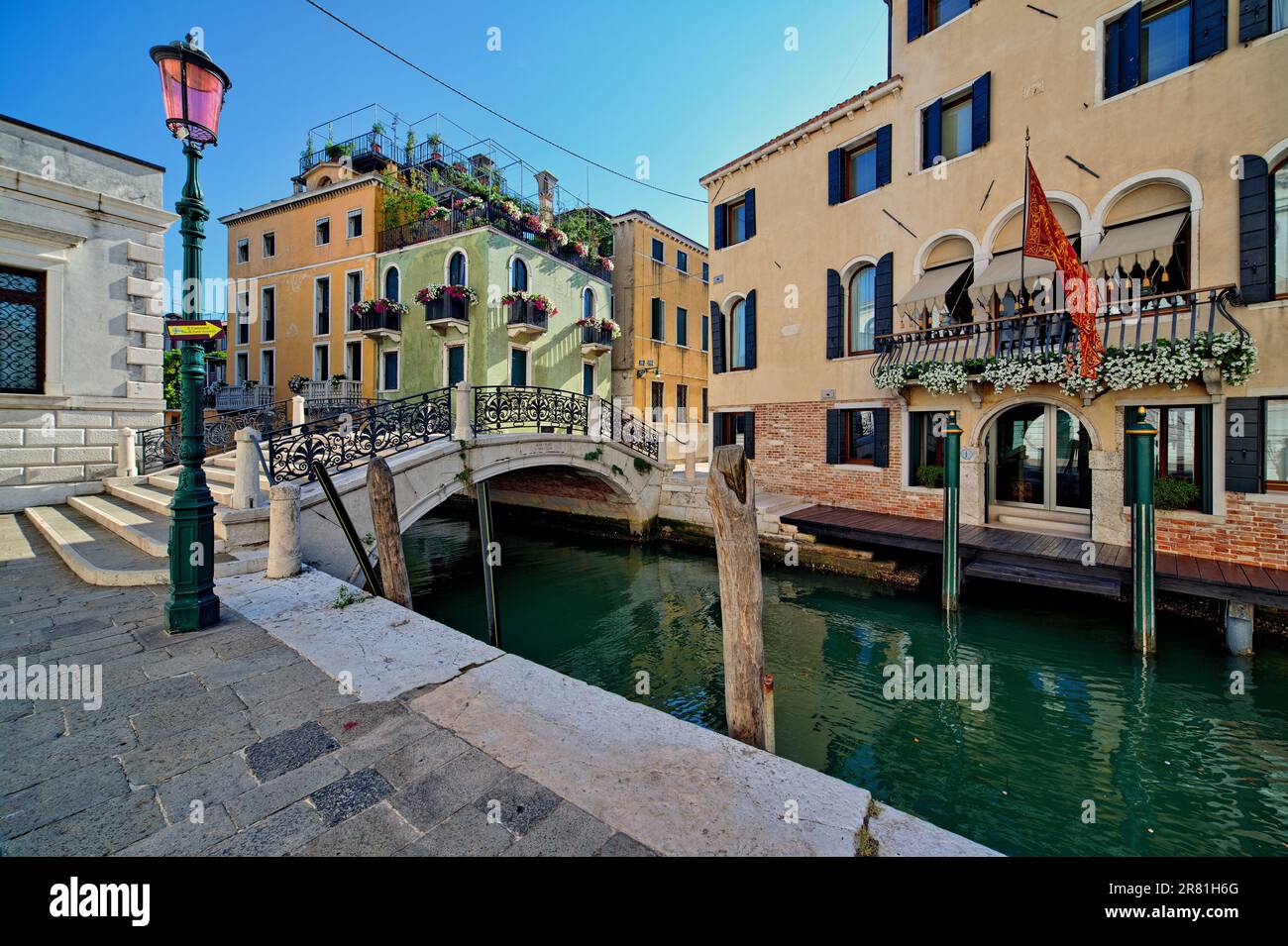 Venice, Veneto - canal, colorful houses Stock Photo