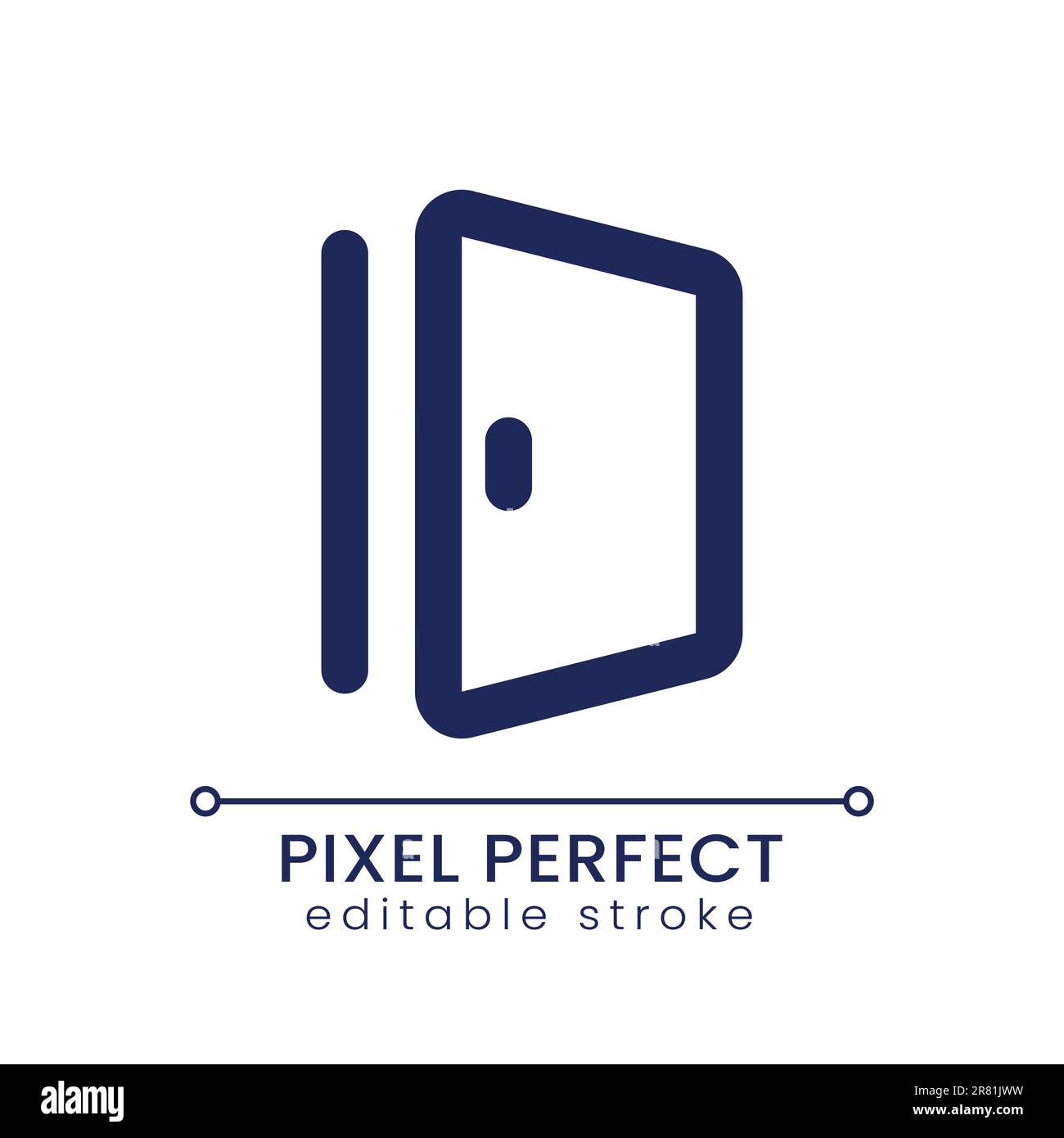 Door pixel perfect linear ui icon Stock Vector