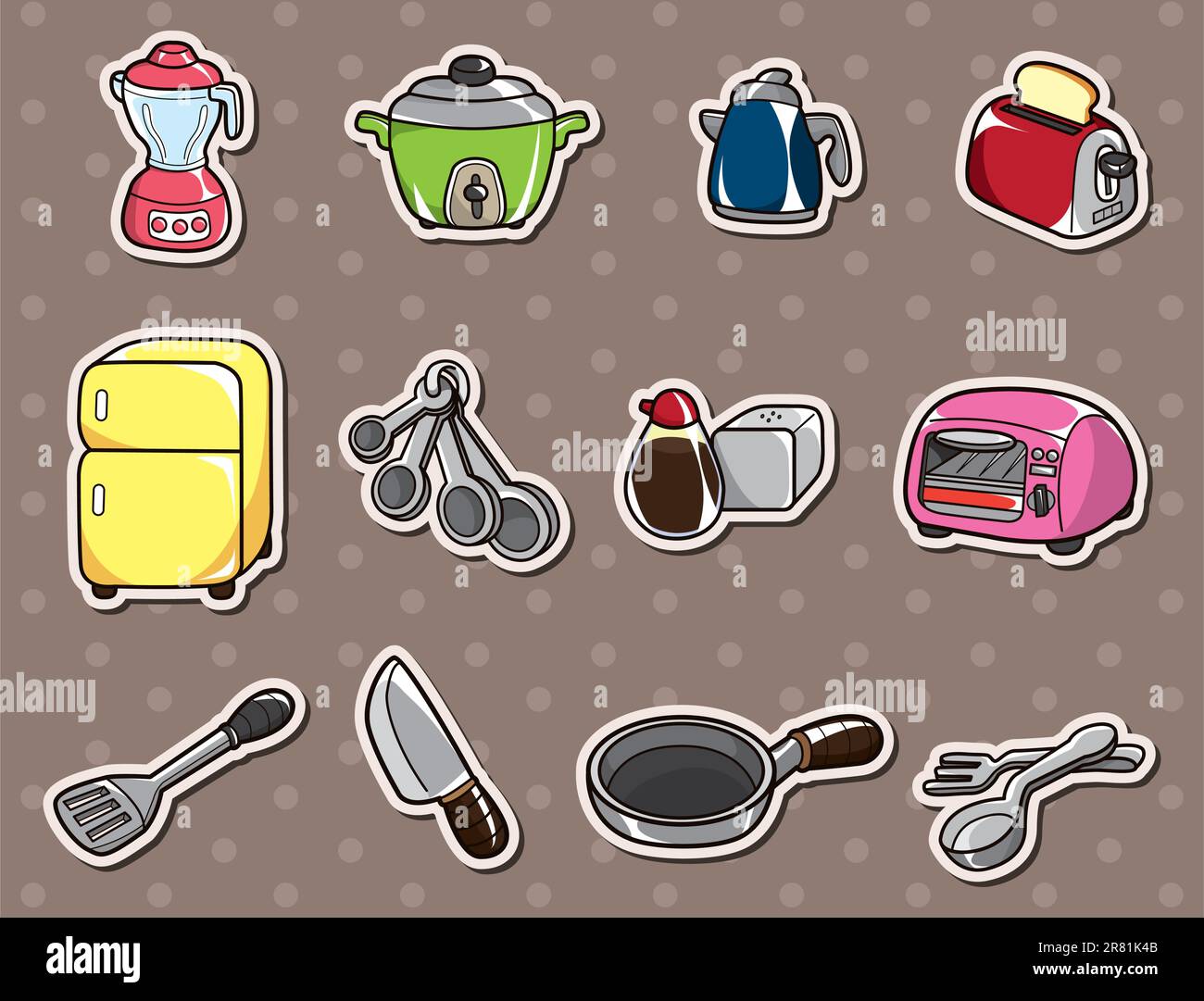 cartoon kitchen stickers Stock Vector Image & Art Alamy