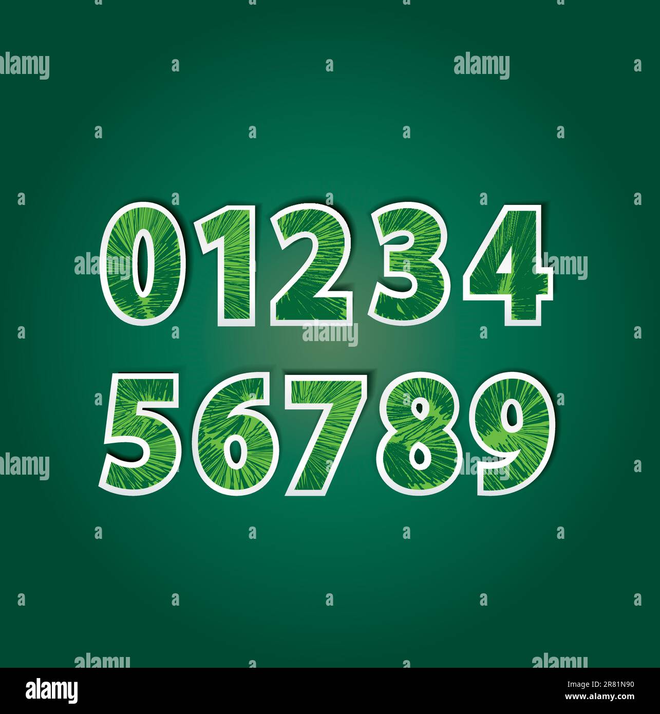 stickers with numbers from 0 to 9 in the color green Stock Vector Image & Art Alamy