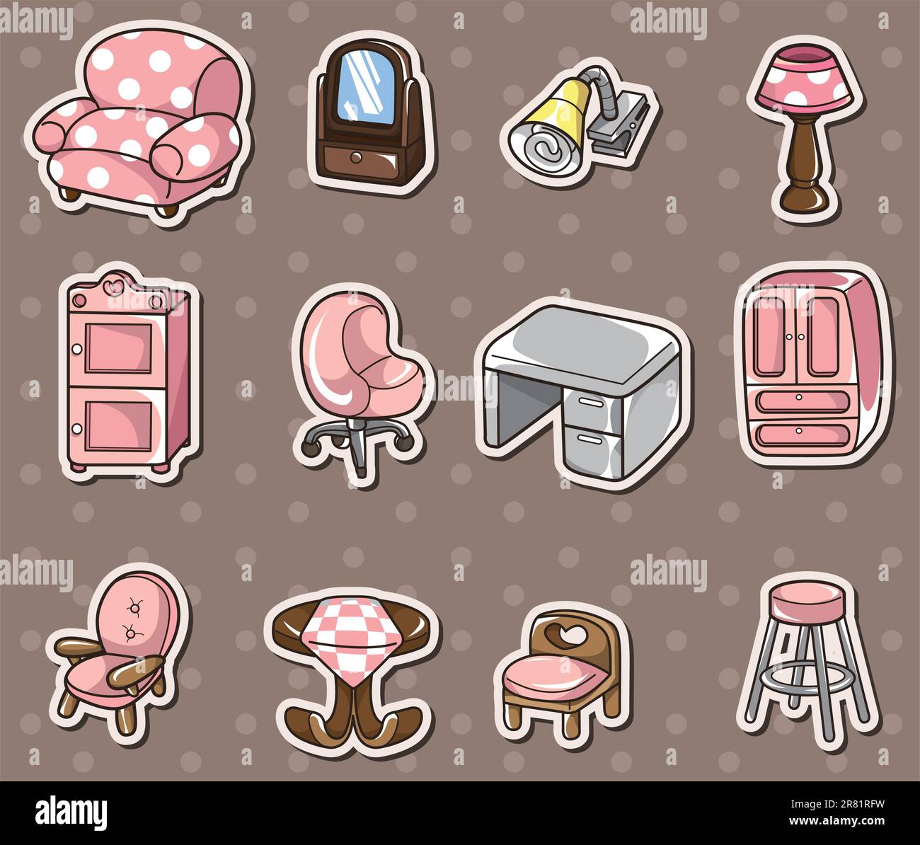 cartoon furniture stickers Stock Vector Image & Art Alamy