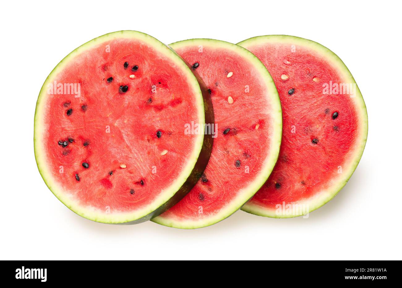 Pieces of fresh watermelon on white background Stock Photo - Alamy