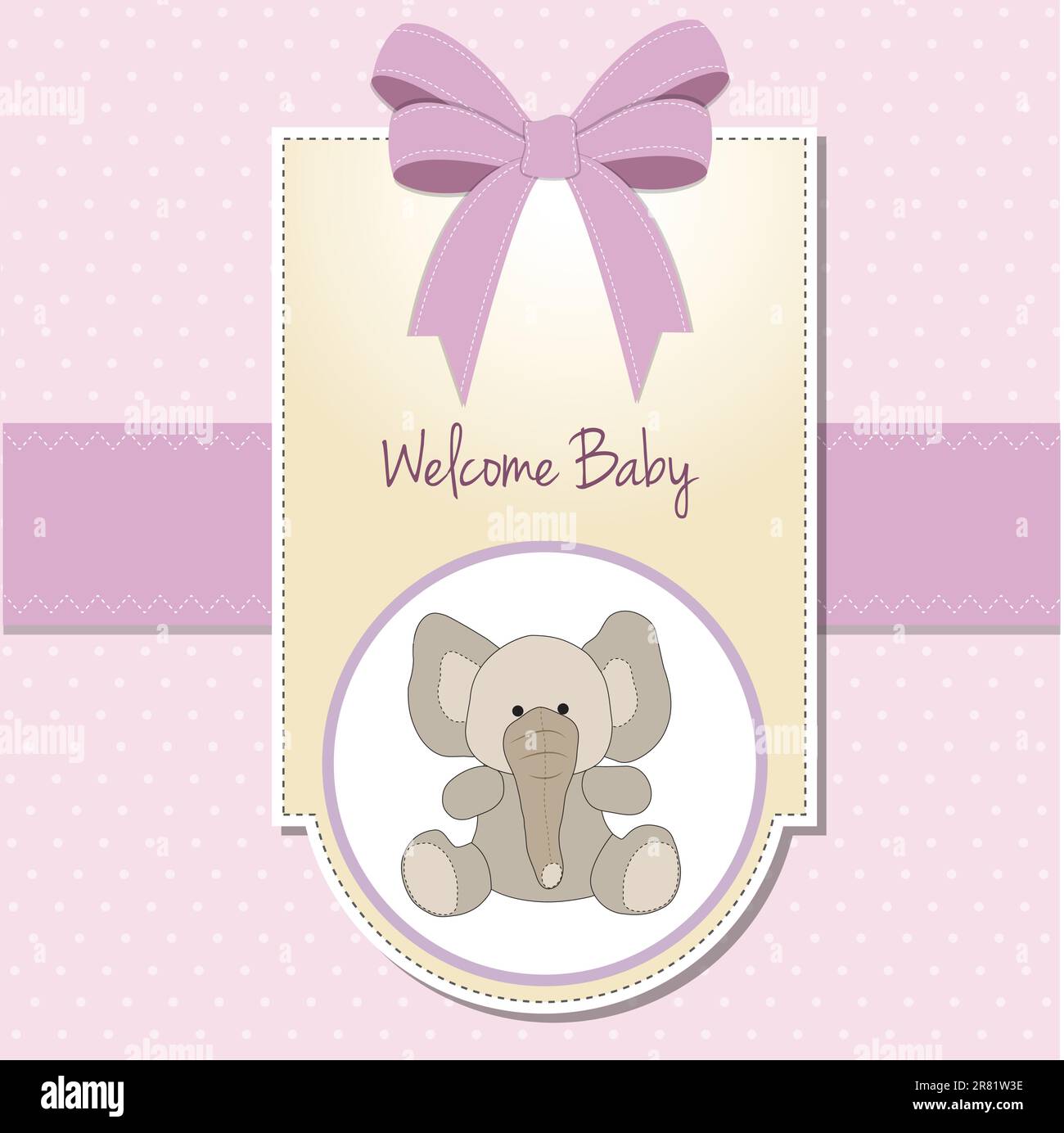 new baby card with elephant Stock Vector