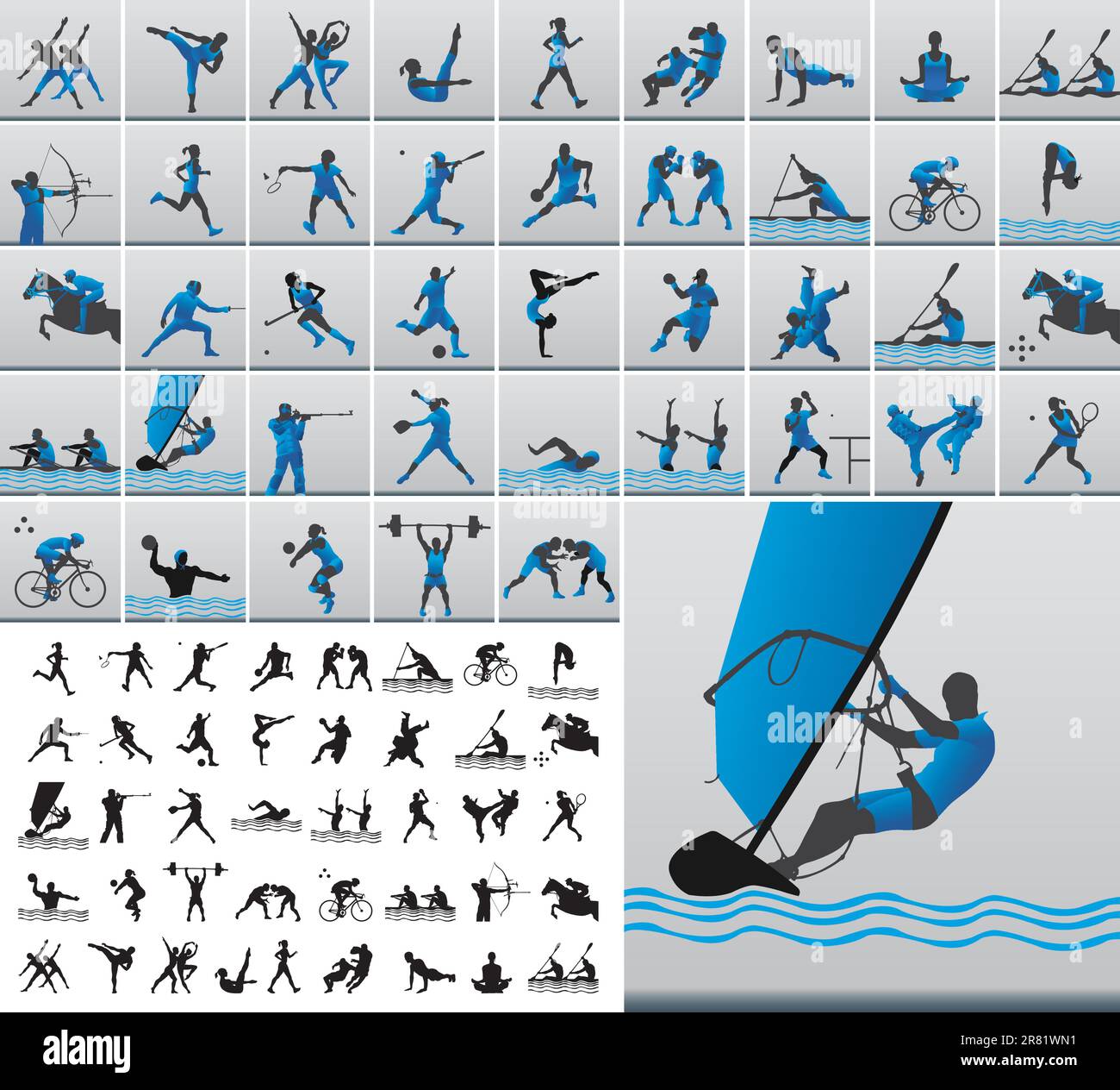 vector collection of sporting silhouettes Stock Vector