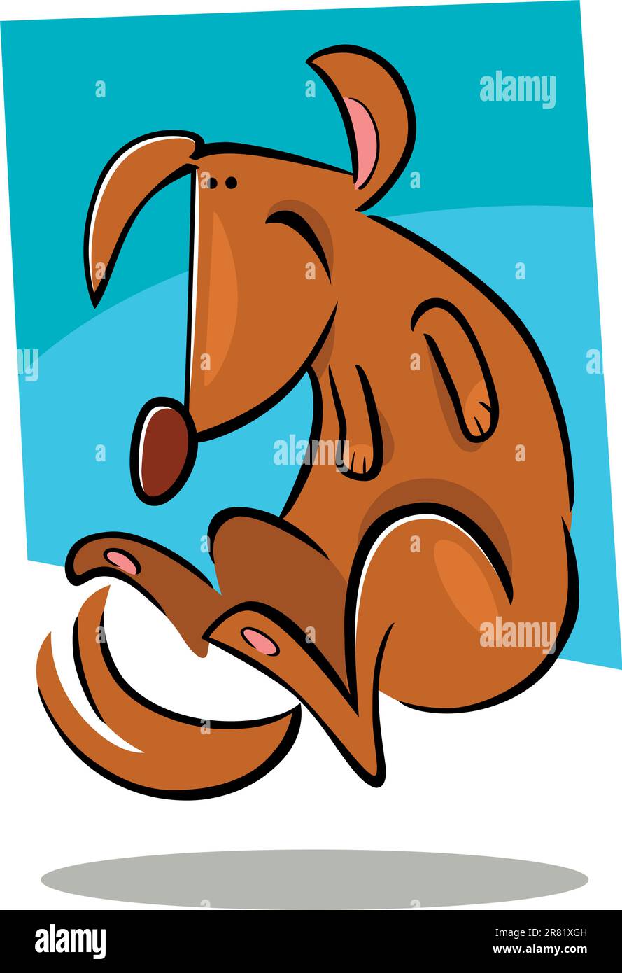 cartoon doodle illustration of happy brown dog Stock Vector Image & Art ...