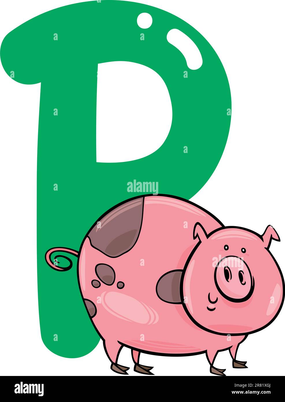 cartoon illustration of P letter for pig Stock Vector Image &amp; Art - Alamy