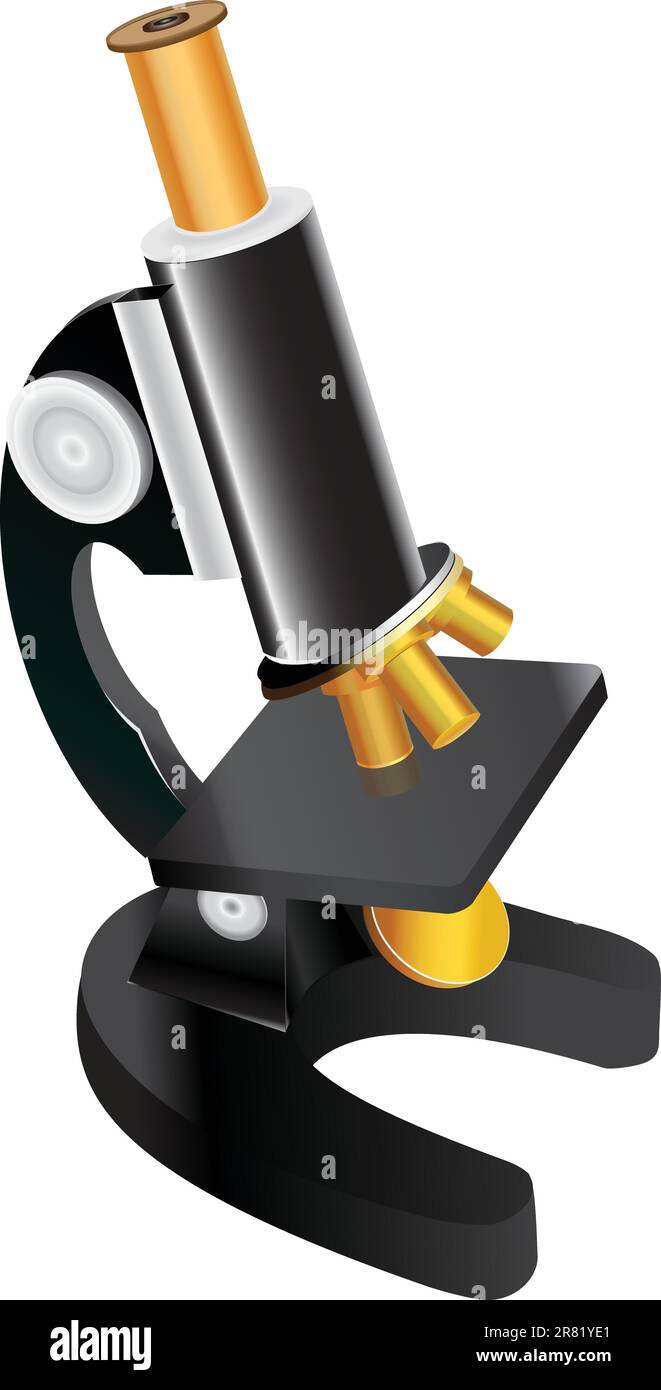 Laboratory instrument a microscope. Vector illustration. Device Stock