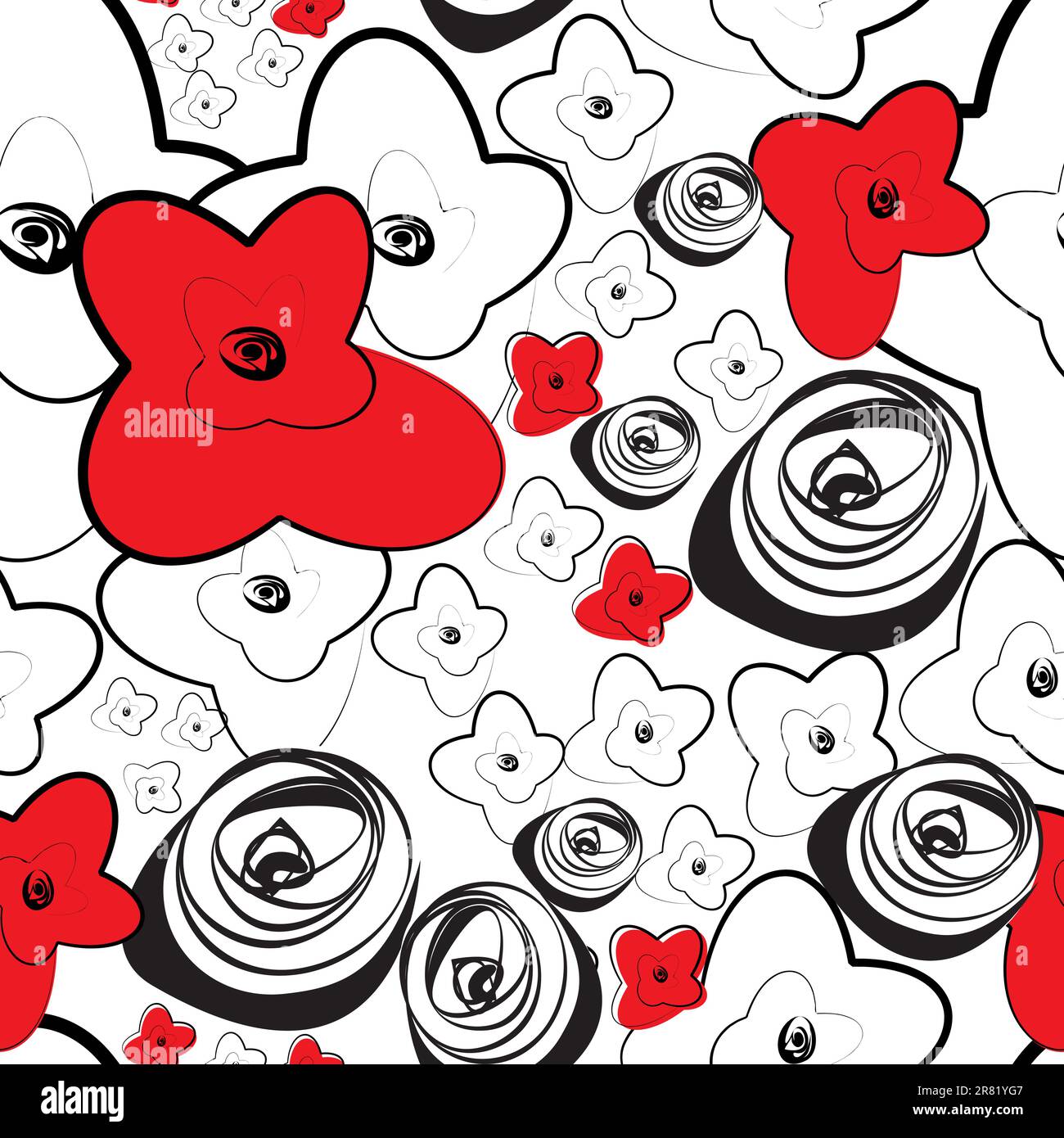 Seamless wallpaper with stylized roses flowers Stock Vector Image & Art ...