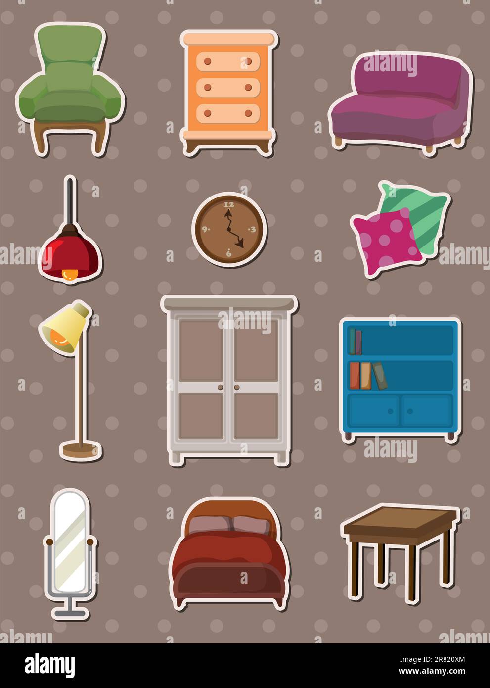 cartoon furniture stickers Stock Vector Image & Art Alamy