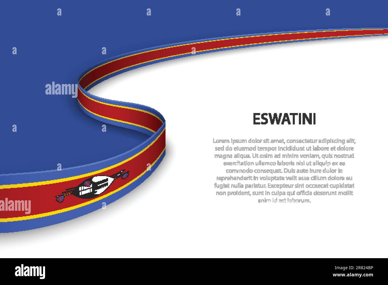 Wave flag of Eswatini with copyspace background. Banner or ribbon ...