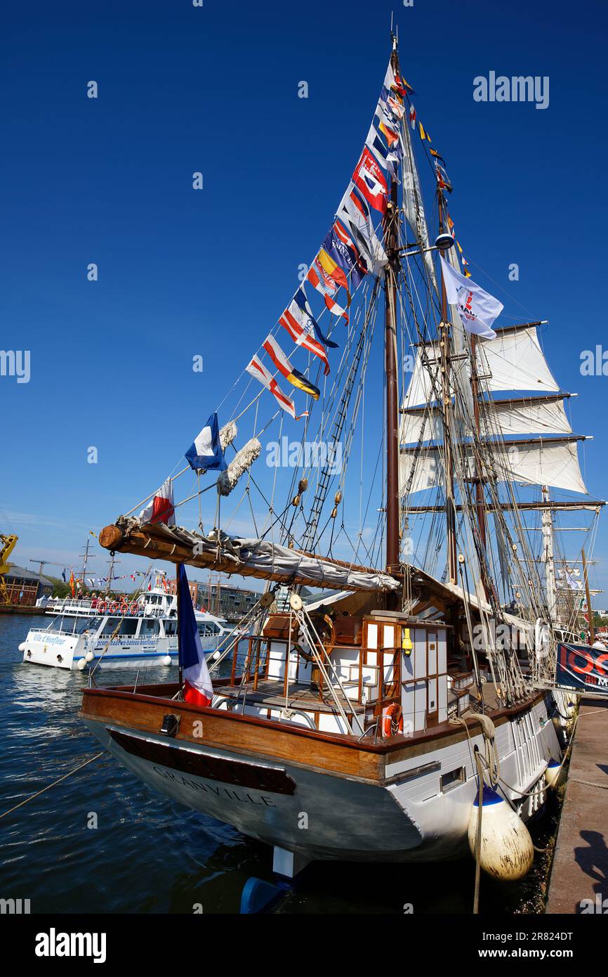 le Marite ship in the Armada of Rouen, a parade of old sailing boats. Stock Photo