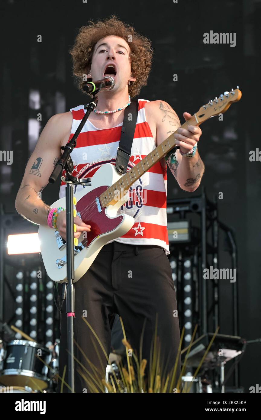 Jeffery Jordan performs with The Band Camino during Day 3 of the 2023  Bonnaroo Music & Arts Festival on June 17, 2023 in Manchester, Tennessee.  Photo: Darren Eagles/imageSPACE /Sipa USA Stock Photo - Alamy