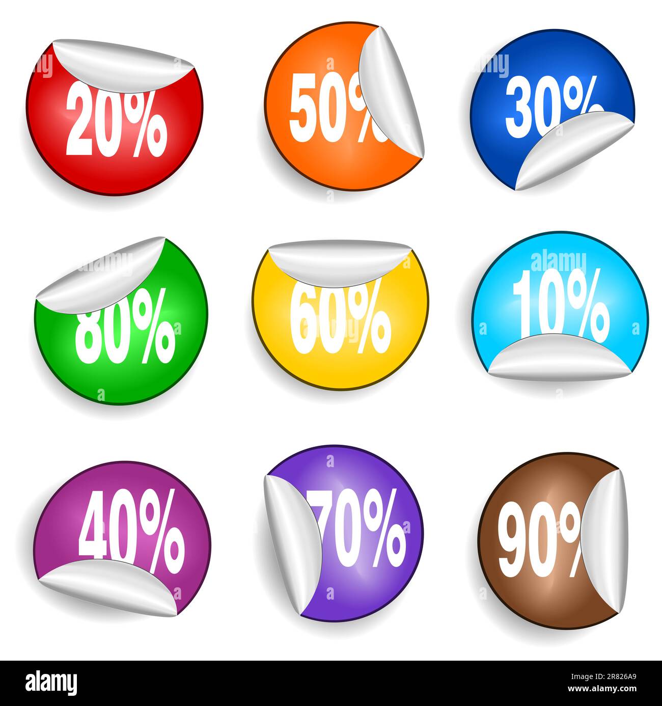 Illustration of different kind of stickers and labels Stock Vector