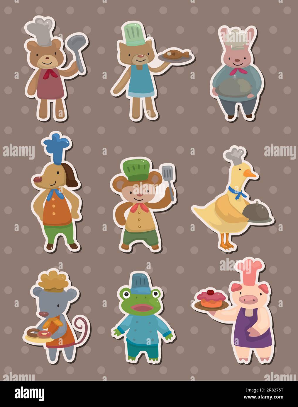 animal chef stickers Stock Vector Image & Art - Alamy