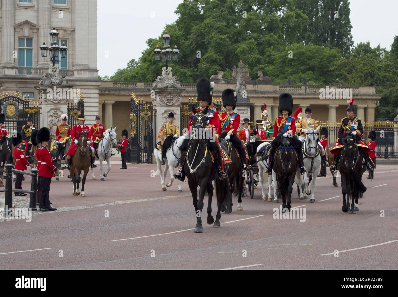 King Charles III Prince William Prince Edward Princess Anne Mounted on