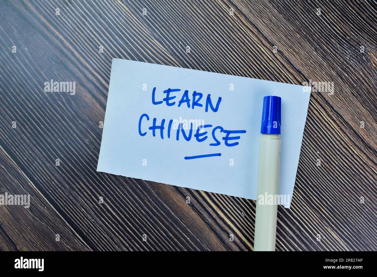 Concept of Learn Chinese write on sticky notes isolated on Wooden Table Stock Photo Alamy