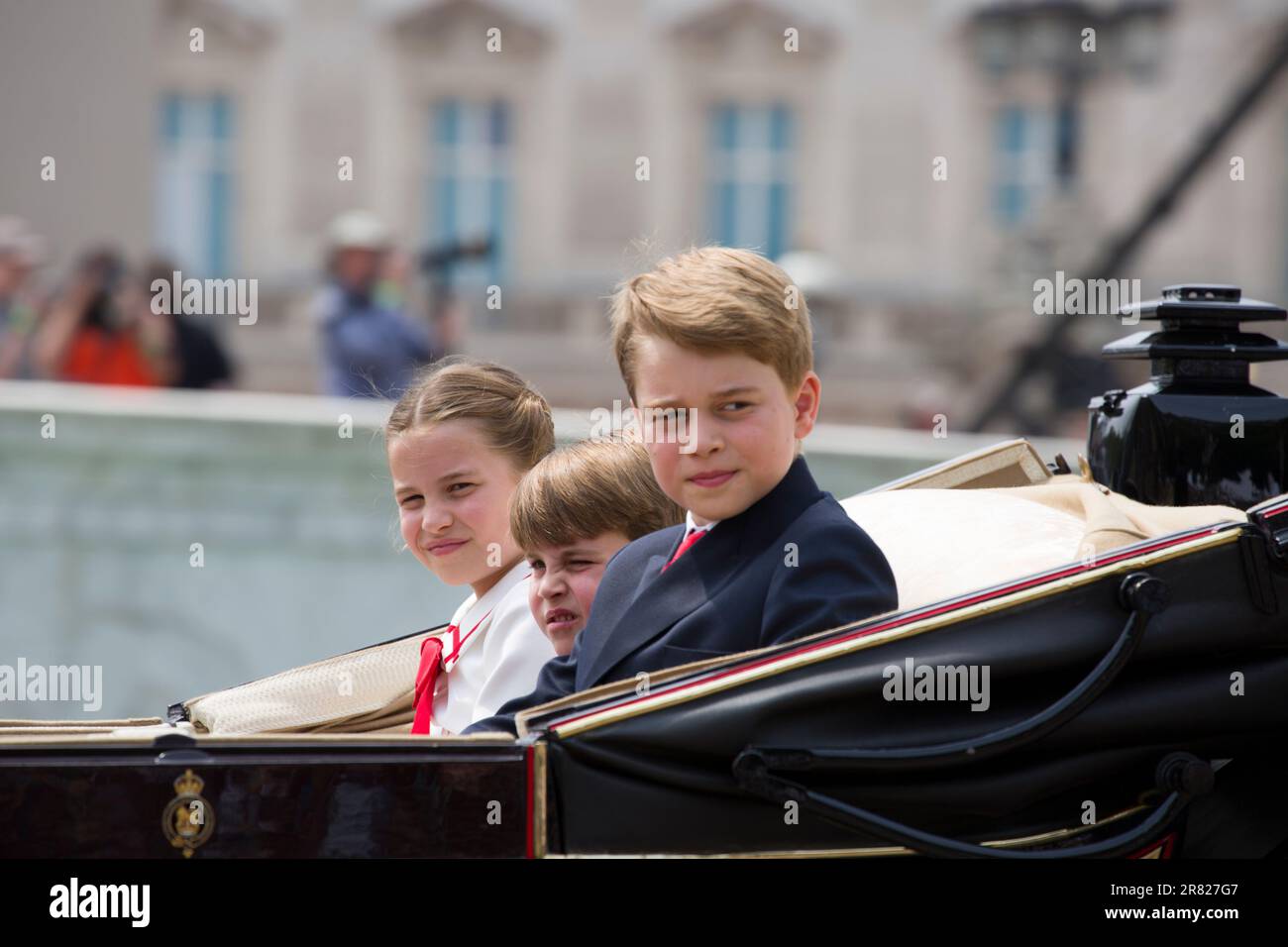 Prince Princess Charlotte Prince Louis in Open Horse Drawn