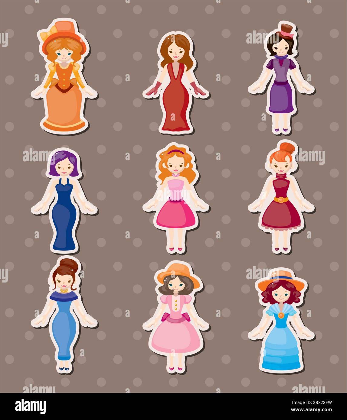 retro lady stickers Stock Vector Image & Art - Alamy