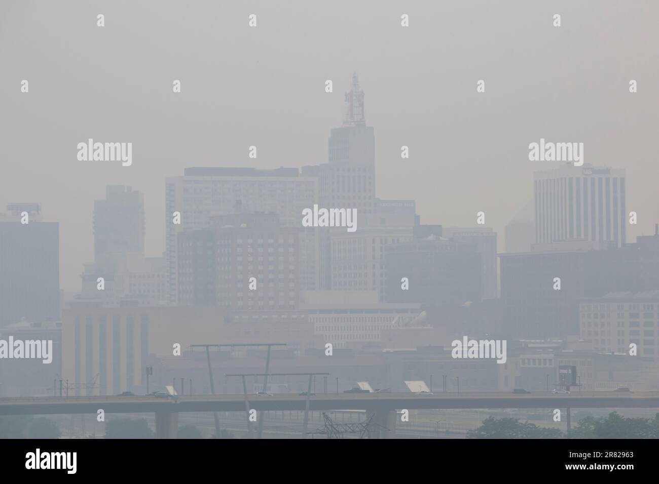 St. Paul, Minnesota. Because of the wildfires in Canada the smoke has given Minnesota the worst
