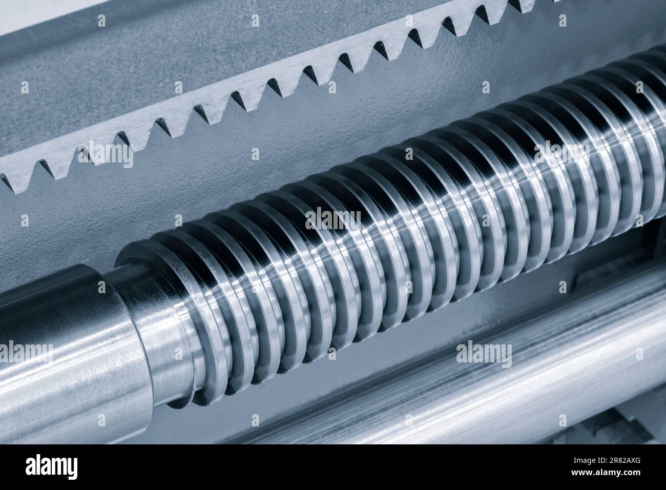 Linear ball screw gear. Drive for moving working parts of metal cutting