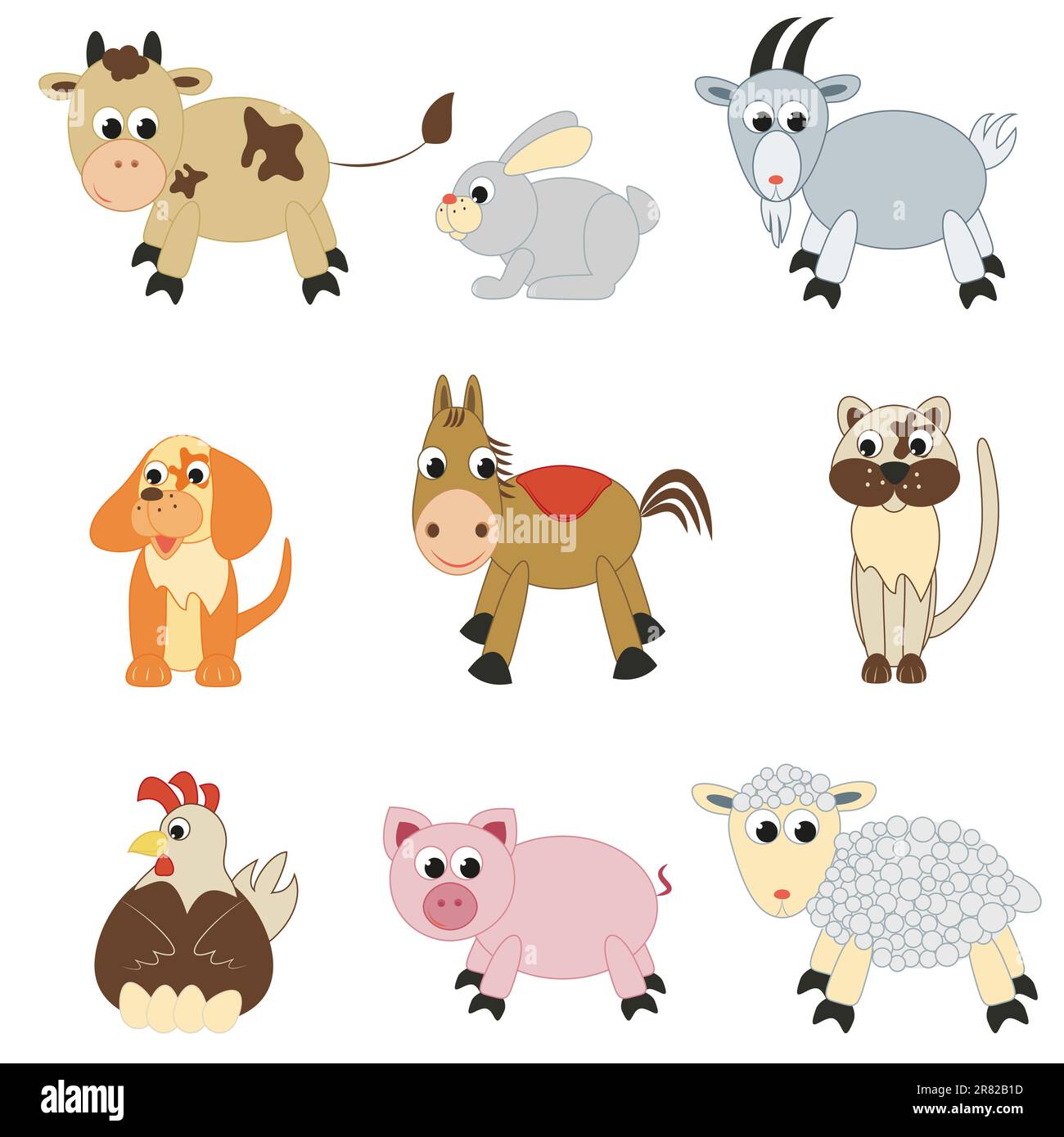 Set of farm animals on white background Stock Vector Image & Art - Alamy