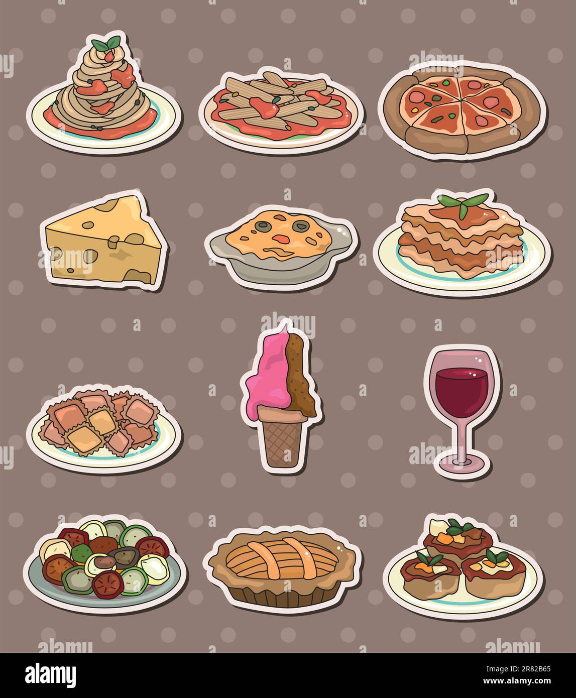 Restaurant stickers italy Stock Vector Images - Alamy