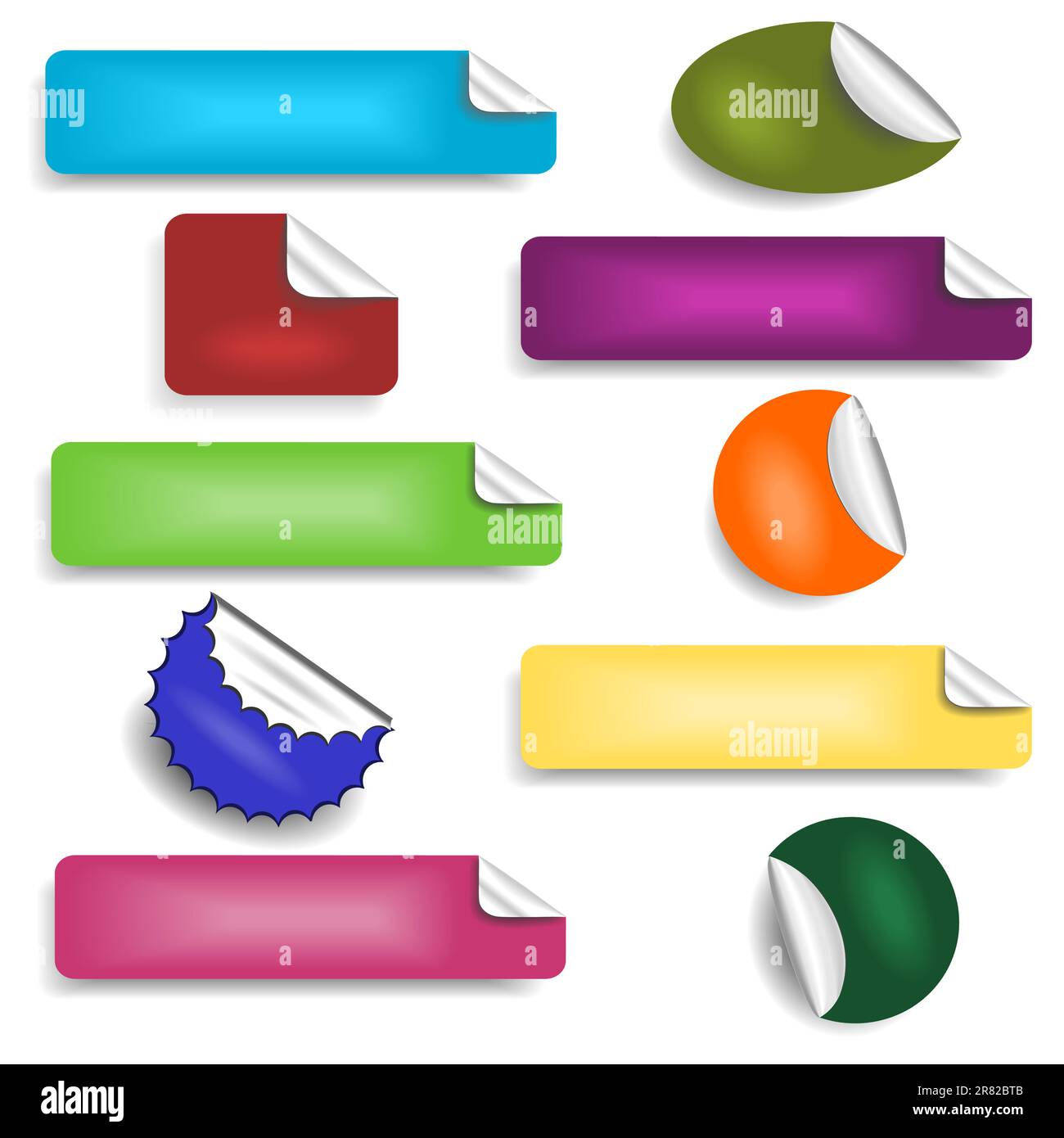 Illustration of different kind of stickers and labels Stock Vector ...