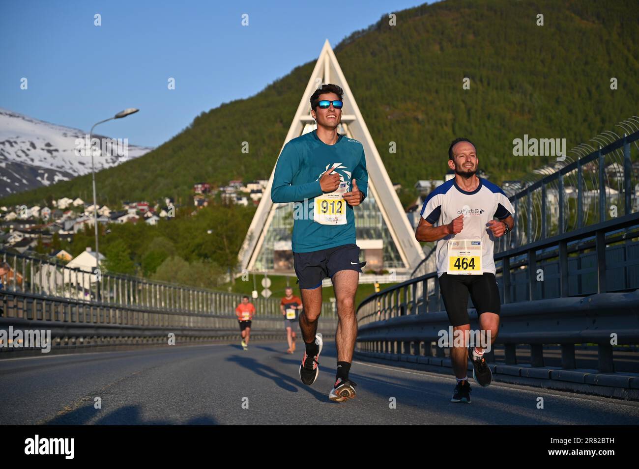 Tromso, Norway. 17th June, 2023. Midnight Sun Marathon in Tromso, Norway.  Credit: Vit Javorik/Alamy Live News Stock Photo - Alamy