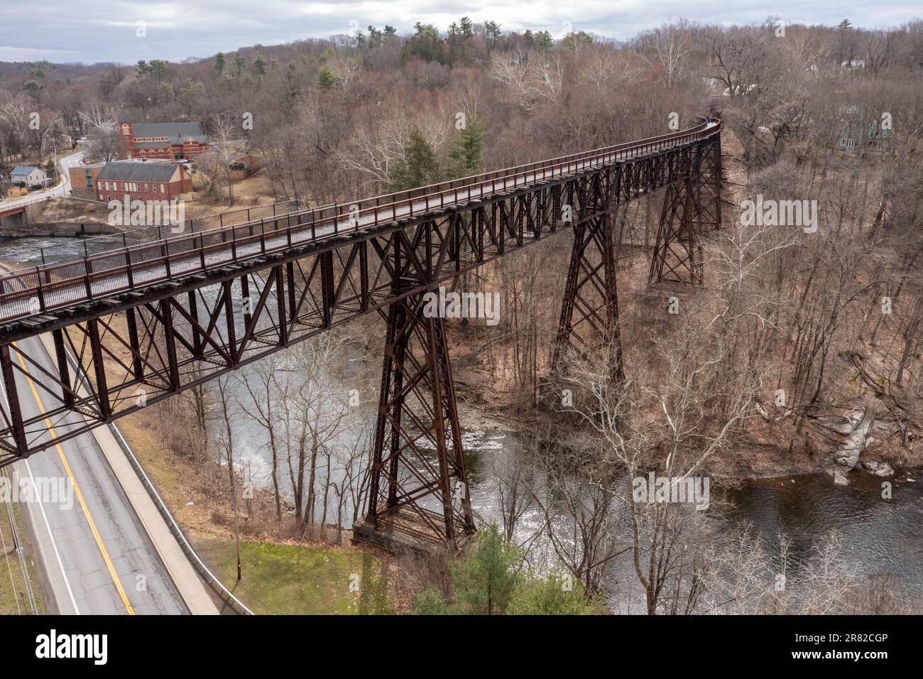 View of the Rosendale, NY Train Trestle from the Joppenbergh Mountain