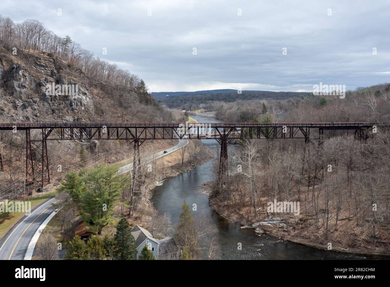 View of the Rosendale, NY Train Trestle from the Joppenbergh Mountain