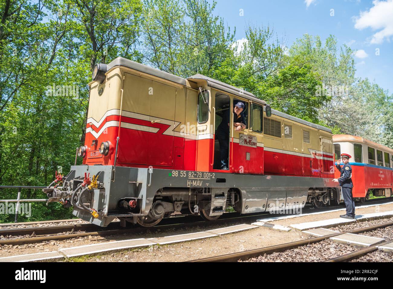 Budapest, Hungary May 21, 2023. Train of Children’s Railway in