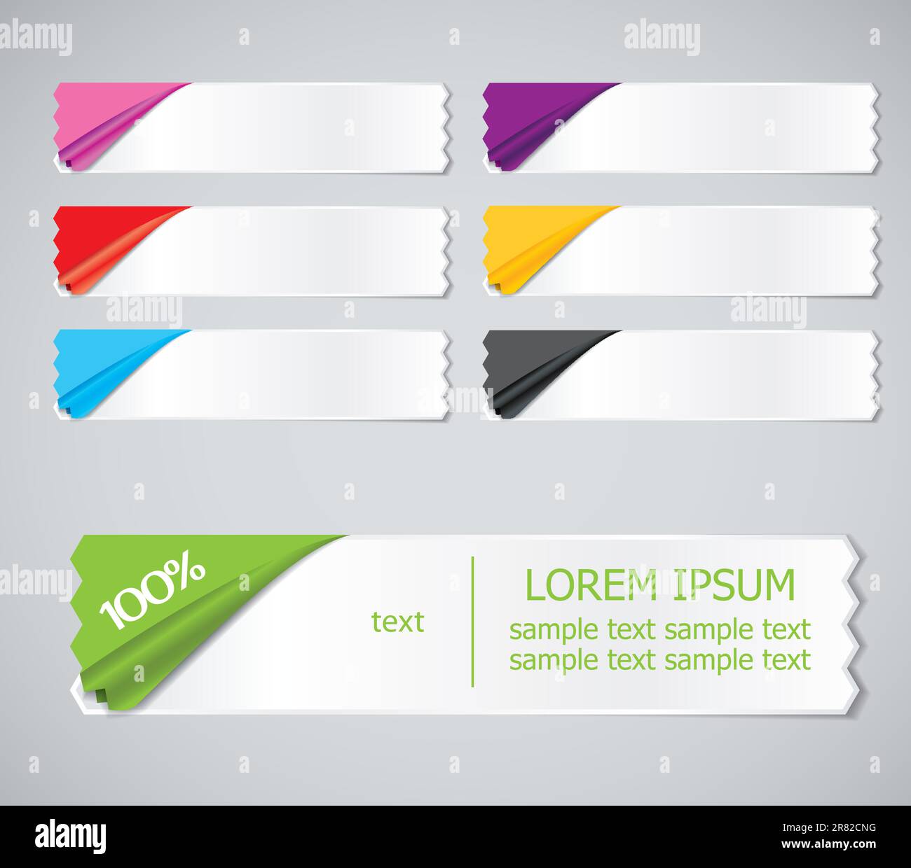 Vector set of colored stickers, ribbons options for different samples Stock Vector Image & Art