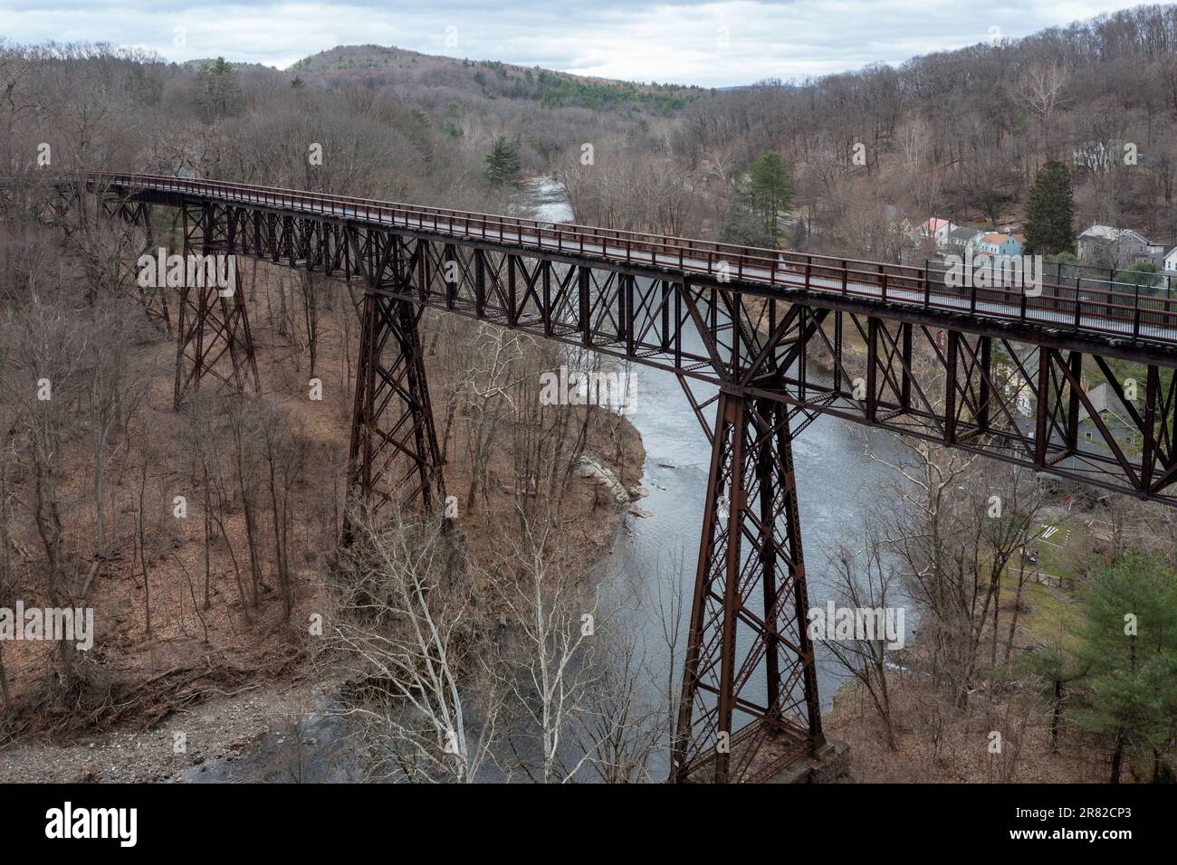 View of the Rosendale, NY Train Trestle from the Joppenbergh Mountain