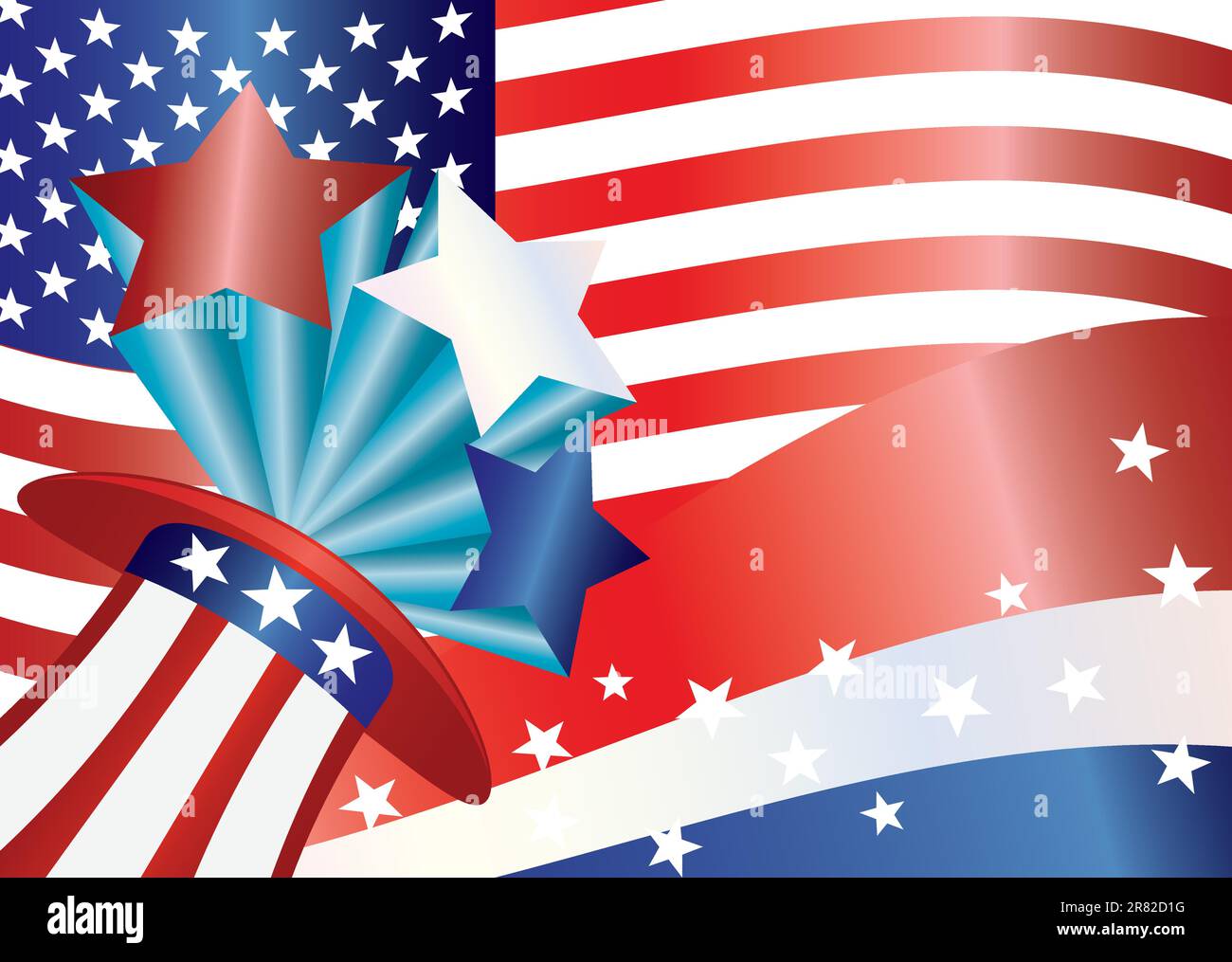 stars and stripes 4th of july vector