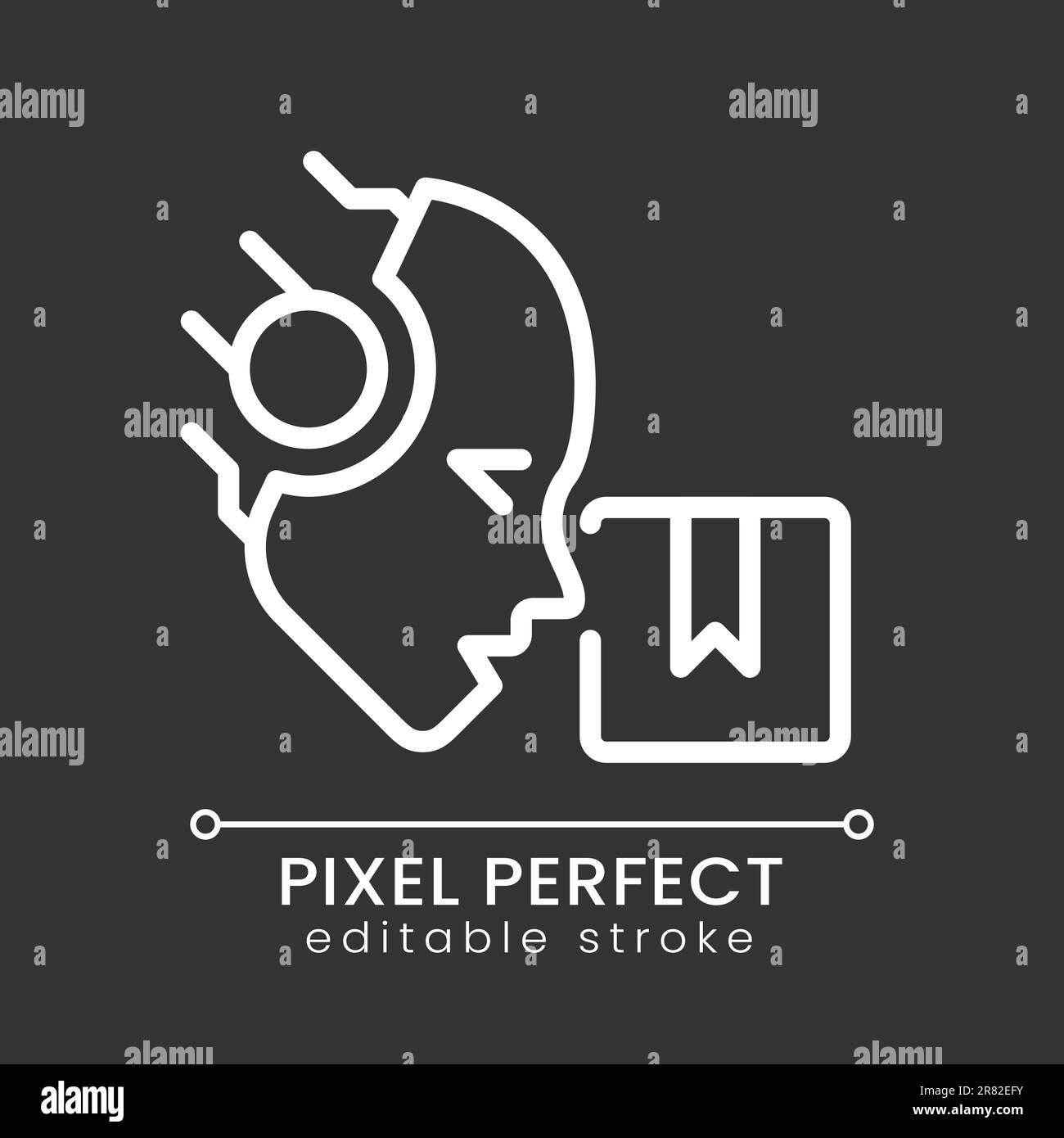 AI delivers pixel perfect white linear icon for dark theme Stock Vector ...