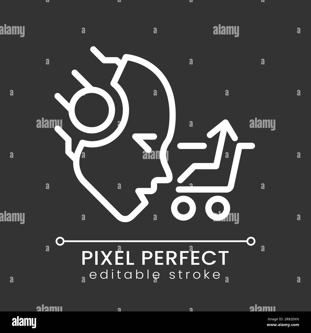 AI sells pixel perfect white linear icon for dark theme Stock Vector ...