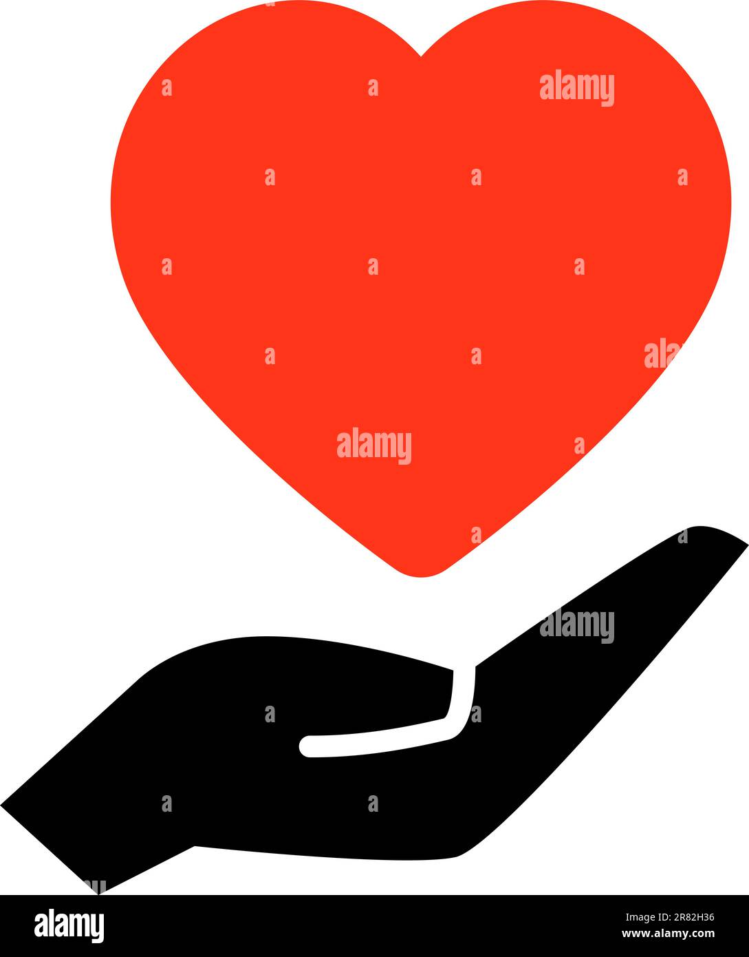 Black hand holding red heart icon Stock Vector Image & Art - Alamy