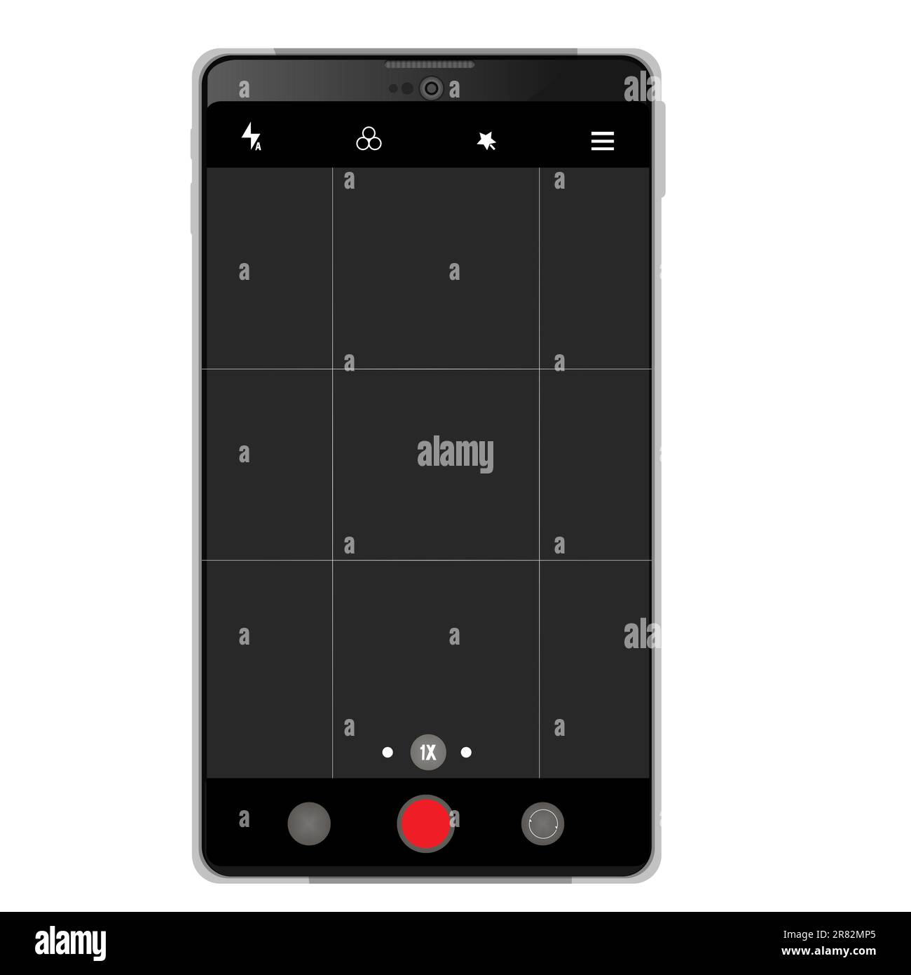 Phone camera viewfinder, screen interface view template video cam. Smartphone app frame isoleted
