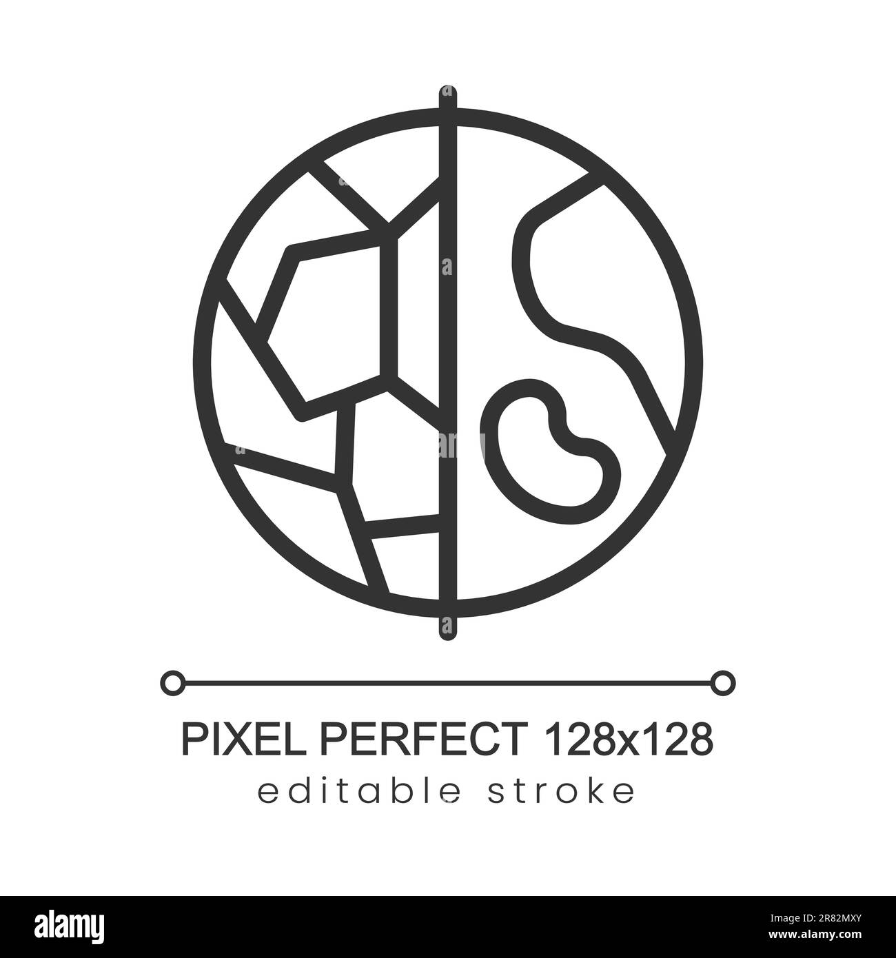 Stop Earth desertification pixel perfect linear icon Stock Vector