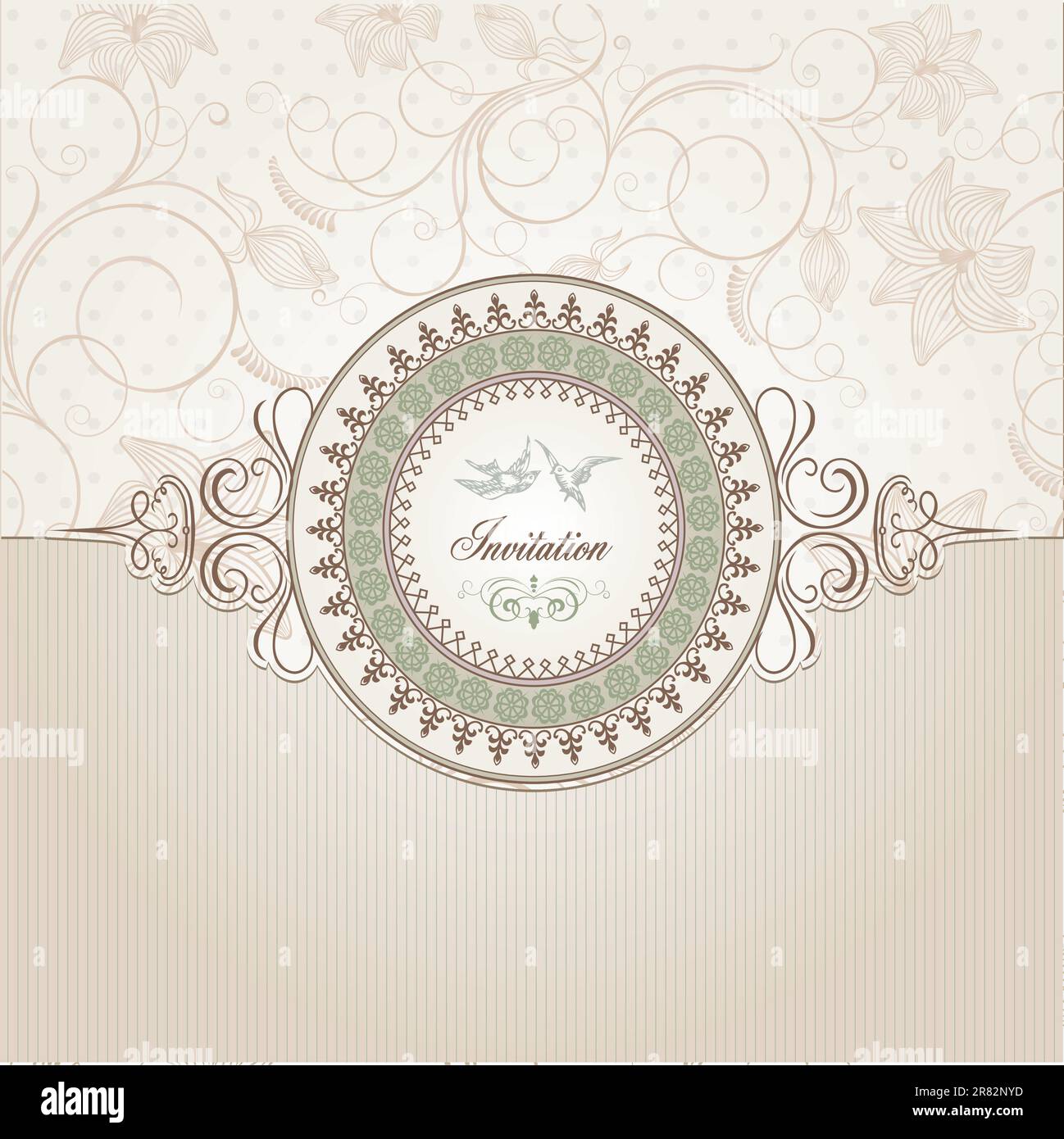 Vintage vector background template for wedding invitation card Stock Vector  Image \u0026 Art - Alamy, image size:1298x1390
