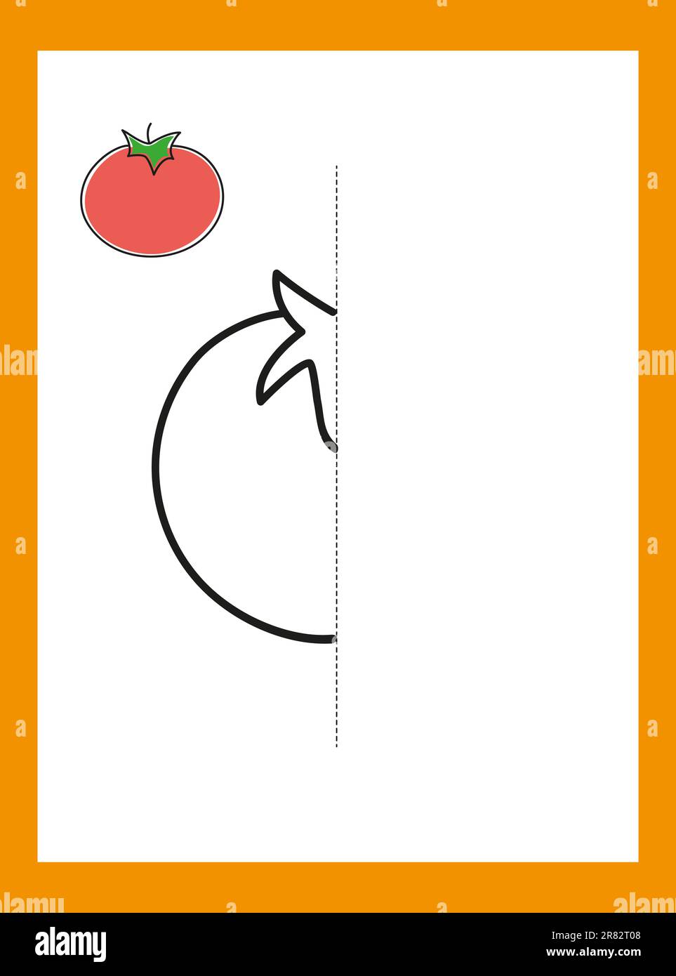 Draw a drawing. Vegetables. Tomato. Vector image Stock Vector Image