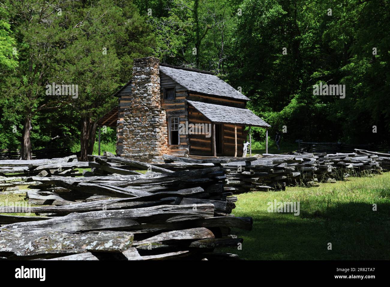 The John Oliver Cabin in Cades Cove. Stock Photo