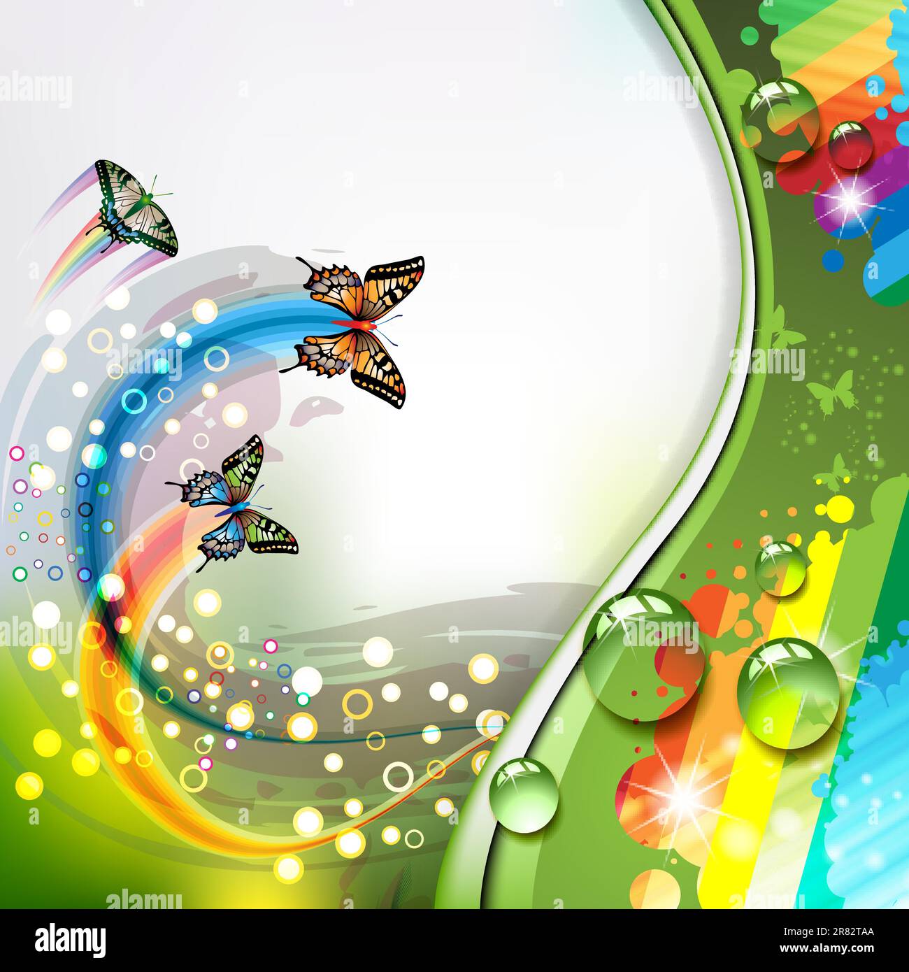Colorful abstract background with butterflies Stock Vector Image & Art ...
