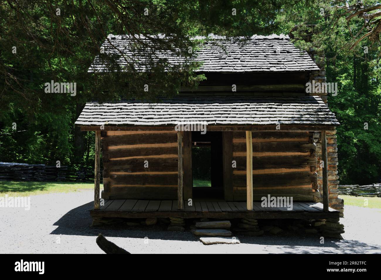 The John Oliver Cabin in Cades Cove. Stock Photo